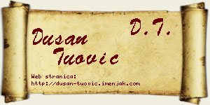 Dušan Tuović vizit kartica